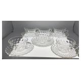 6 bubble glass cup & saucer sets