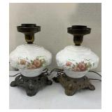 2 Electrified Rose Lamp Bases 13'