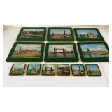 Vintage 12pc Cork Back Mats and Coasters
