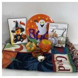 Fall Decor Lot - Throw, Signs, etc