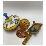 4 Vintage Tin Litho Toys