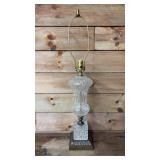 Hollywood Regency diamond point Crystal Lamp