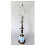 Hollywood Regency glass ball finial lamp