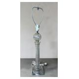 Art deco glass column & ball table lamp