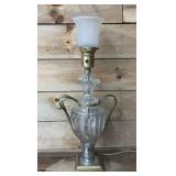 24' Hollywood Regency glass urn lamp