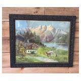 Signed August muller German countryside litho