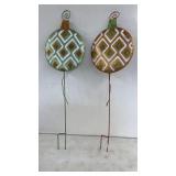 2 Metal Christmas Decor Yard Ornaments 34'