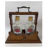 Vintage Liquor Decanters in Holder