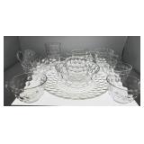 Misc lot of bubble glass, bowls, creamer sugar etc