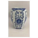 11' Asian Flow Blue Look Urn / Vase