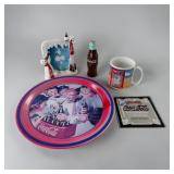 Coca Cola lot-metal tray, mug etc