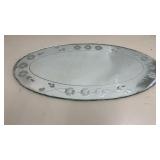 Vintage Oval Dresser Top Mirror 17 x 10