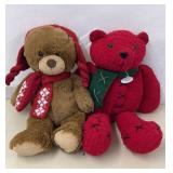 2 Christmas Plush Bears