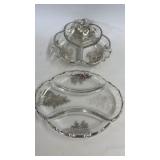 Vintage Silver Overlay Divided Dished