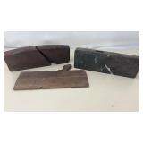 3 Vintage Wood Planes - No Blades