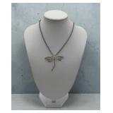 Vintage silvertone dragonfly necklace