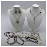 Necklaces, earrings, bracelets lot