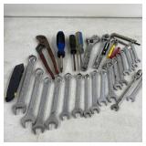 Tools Lot- Wrenches, screwdrivers etc