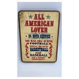 All American Lover Wood Sign 10 x 7