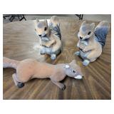 3 Decorative Squirrels