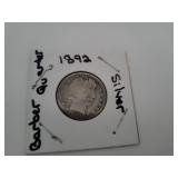 1892 Silver Barber Quarter
