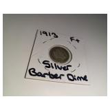 1913 Silver Barber Dime