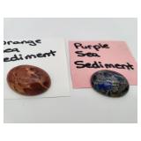 Orange and Purple Sea Sediment Cabochons