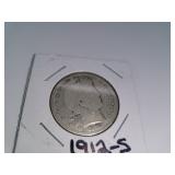 1912-S Silver Barber Half Dollar