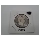 1902 Silver Barber Half Dollar