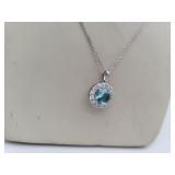Aquamarine & Diamond Necklace