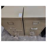 2 Tan color 2 drawer file cabinets