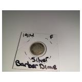 1914 Silver Barber Dime