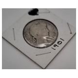 1901 Silver Barber Half Dollar