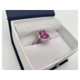 Pink Sapphire & Diamond Ring
