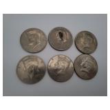 6 Kennedy Half Dollars