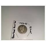 1913-D Silver Barber Quarter