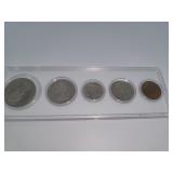 1971 Canadian Proof Coin Set 5 Coins