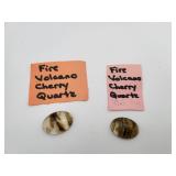 2 Fire Volcano Cherry Quartz Cabochons