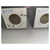 1887-G & 1880-VG Fine Indian Head Penny