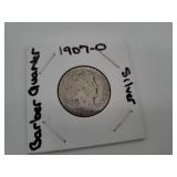 1907-O Silver Barber Quarter