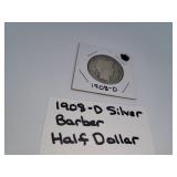 1908-D Silver Barber Half Dollar