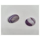 Purple and White Onyx Cabochons