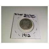 Silver Barber Quarter 1912