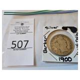 1900 Silver Barber Half Dollar