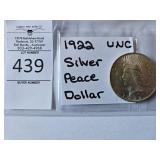 1922 Silver Peace Dollar UNC