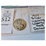 1917 Silver Walking Liberty Half Dollar