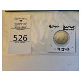 1915-D Silver Barber Quarter