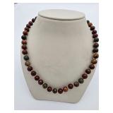 8mm multi-colored Picasso Jasper 18' Necklace