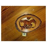 Carved wood horse nightlight