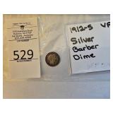 1912-S Silver Barber Dime